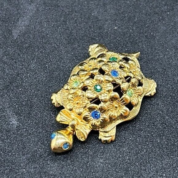 Avon Gold Tone‎ Turtle Brooch - Picture 1 of 7